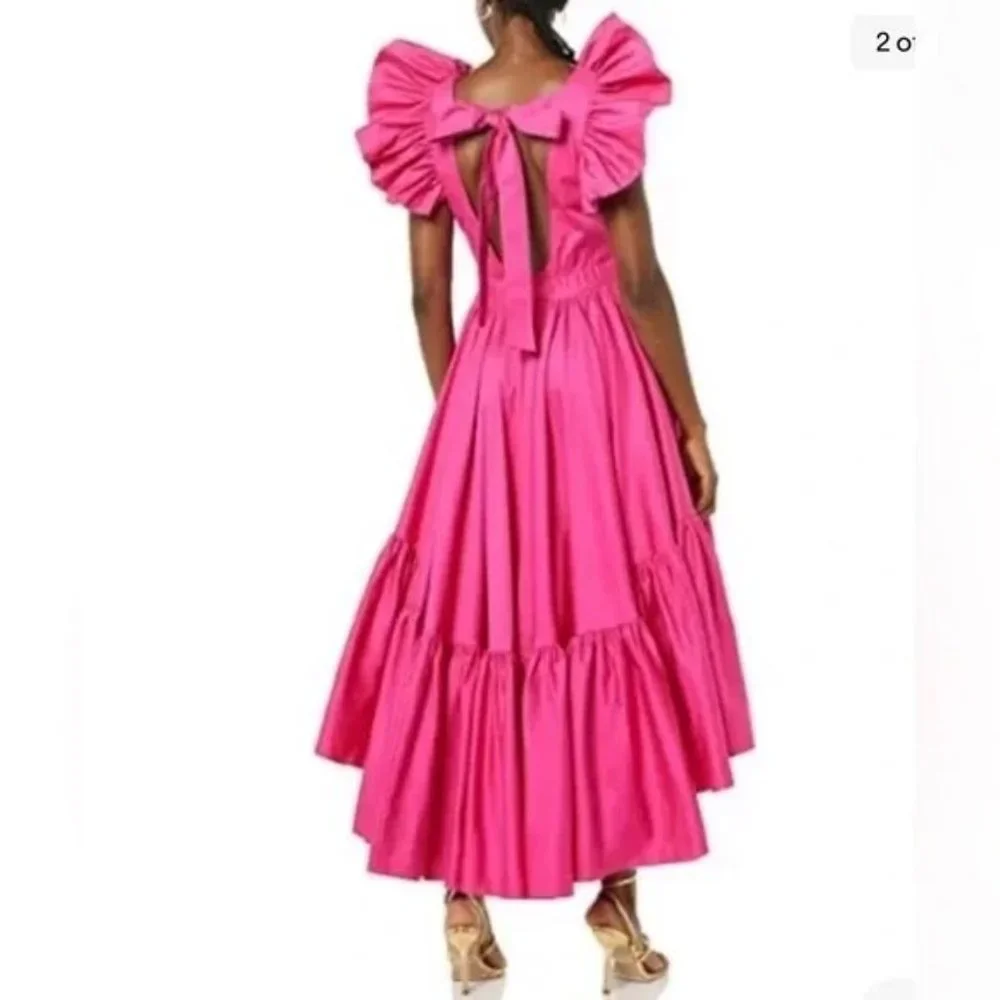 Making The Cut Women's 2X Magenta Ruffle Hi/Lo Midi Dress NWT - Picture 2 of 12